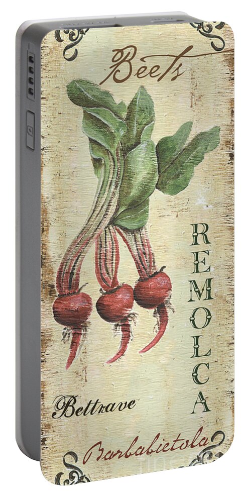 Kitchen Portable Battery Charger featuring the painting Vintage Vegetables 3 by Debbie DeWitt
