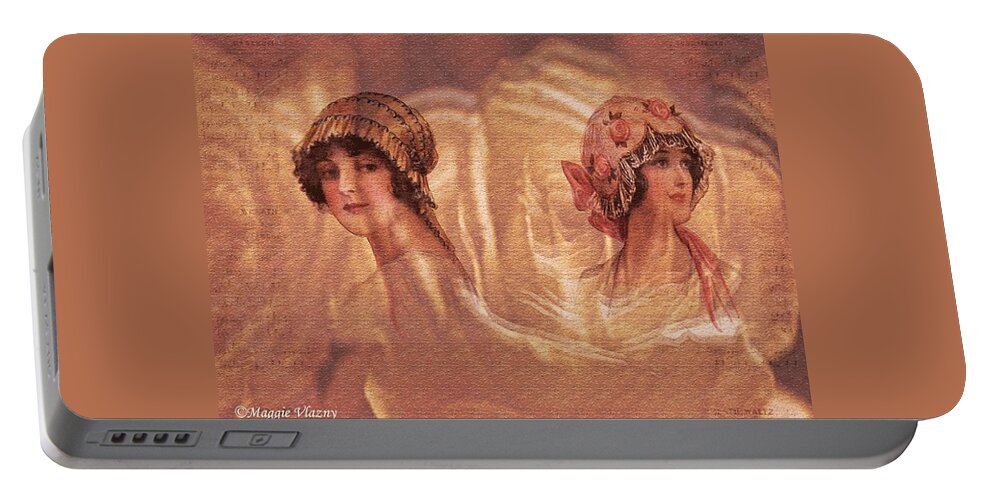 Vintage Victorian Rivals Ii Portable Battery Charger featuring the digital art Vintage Victorian Rivals II by Femina Photo Art By Maggie