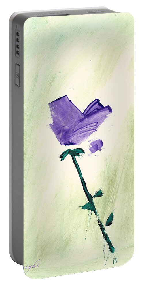 Violet Portable Battery Charger featuring the painting Violet Solo by Frank Bright