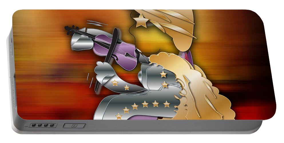 Violin Player Portable Battery Charger featuring the digital art Violin Player by Marvin Blaine