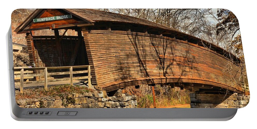 Humpback Covered Bridge Portable Battery Charger featuring the photograph Virginia Humpback Bridge by Adam Jewell