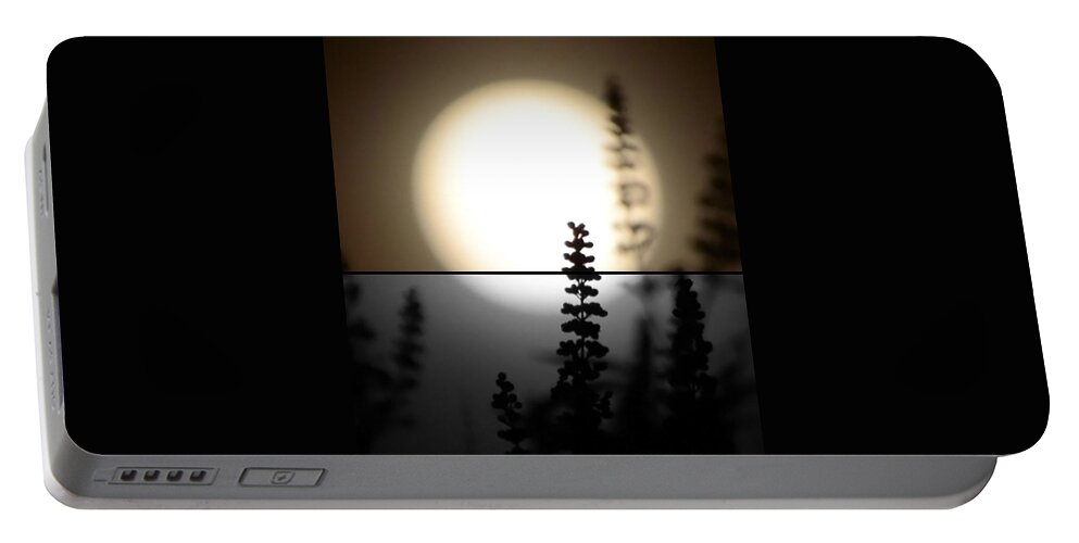 Moon Portable Battery Charger featuring the photograph Vitex Moon by Charlotte Schafer