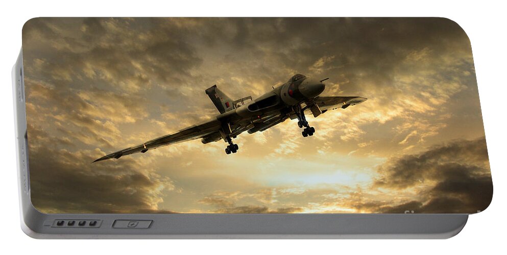 Avro Portable Battery Charger featuring the digital art Vulcan Cometh by Airpower Art