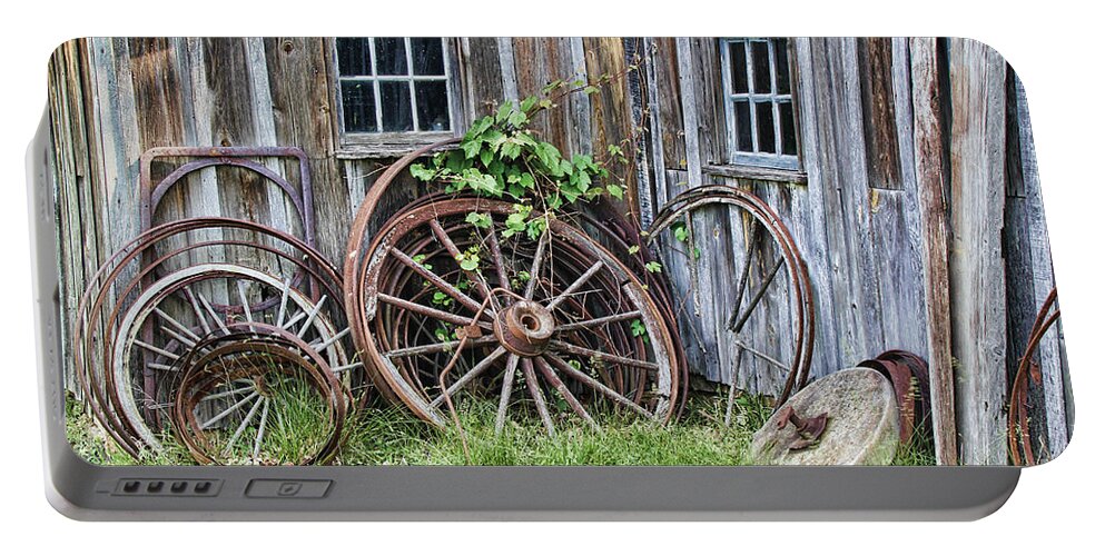 Wheels Portable Battery Charger featuring the photograph Wagon Wheels in Color by Crystal Nederman
