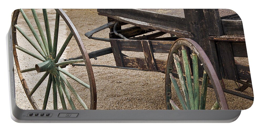 Wagon Portable Battery Charger featuring the digital art Wagon Wheels by Kirt Tisdale