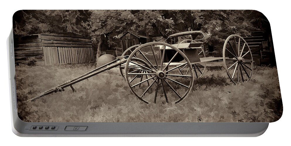 Wagon Portable Battery Charger featuring the photograph Waiting for a Horse by Eunice Gibb
