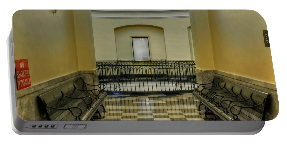Cherokee County Courthouse Rotunda Portable Battery Charger featuring the photograph Waiting on Justice by Greg and Chrystal Mimbs