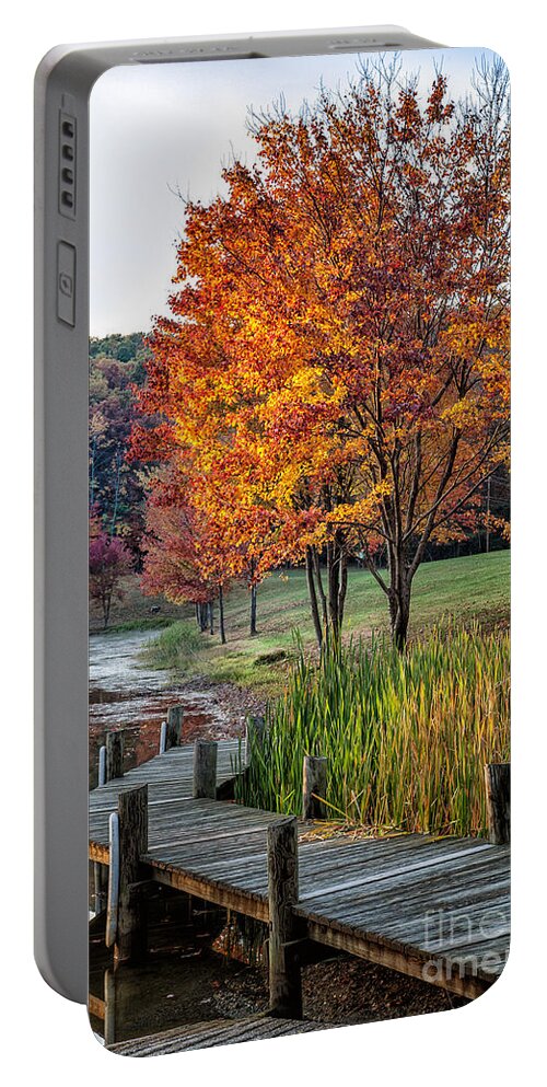 2012 Portable Battery Charger featuring the photograph Walk Into Fall by Ronald Lutz