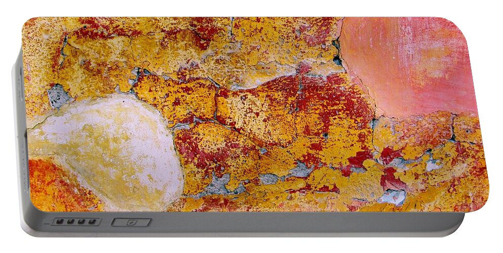Texture Portable Battery Charger featuring the digital art Wall Abstract 3 by Maria Huntley