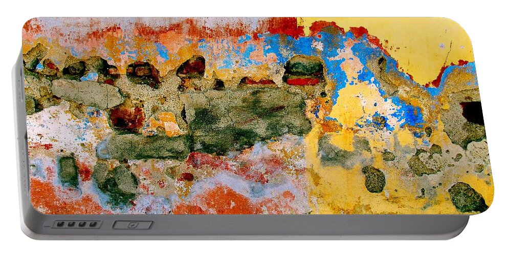 Texture Portable Battery Charger featuring the digital art Wall Abstract 7 by Maria Huntley