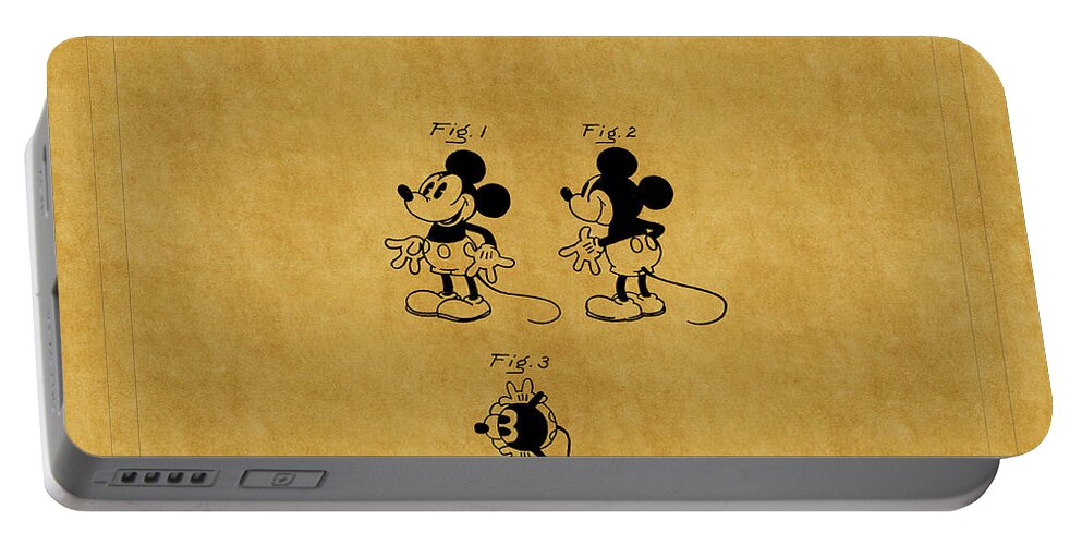 Disney Portable Battery Charger featuring the photograph Walt Disney Patent A by Andrew Fare