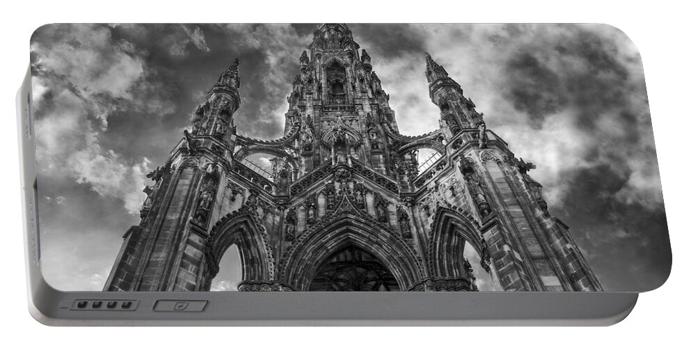 Edinburgh Portable Battery Charger featuring the photograph Walter Scott Monument by Jason Politte