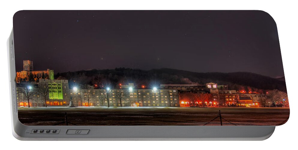 Usma Portable Battery Charger featuring the photograph Washington Hall at Night by Dan McManus