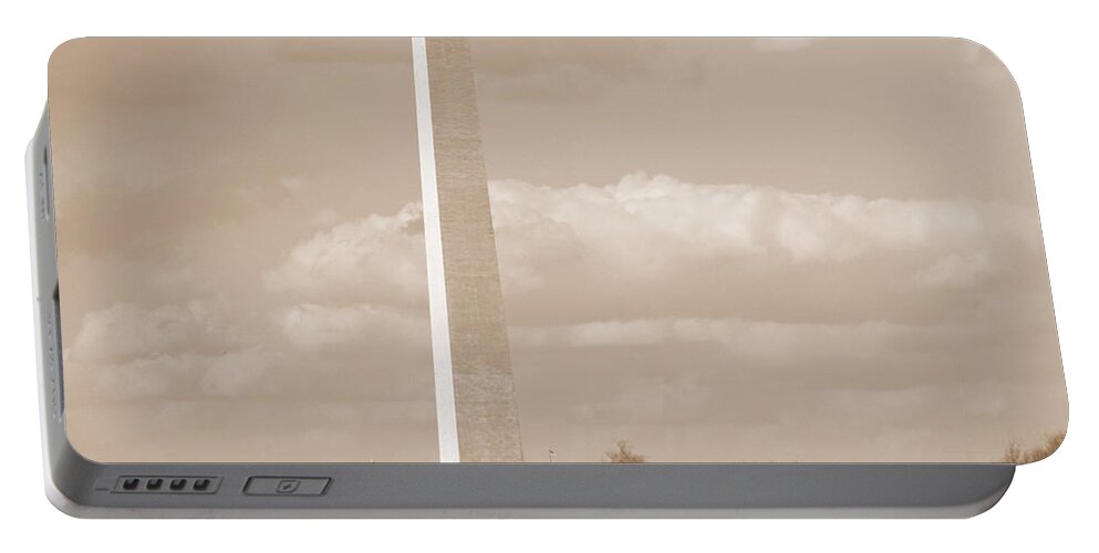 Washington Monument In April Ii Portable Battery Charger featuring the photograph Washington Monument In April II by Emmy Vickers
