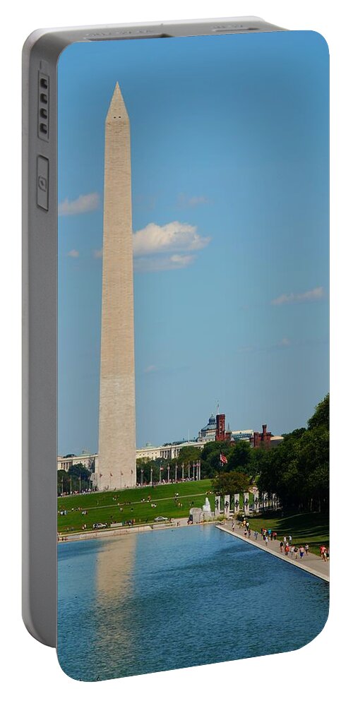 Washington Portable Battery Charger featuring the photograph Washington Monument Reflection by Kenny Glover