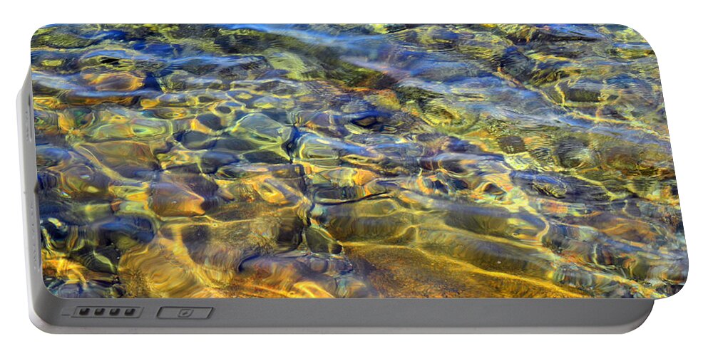 Pond Portable Battery Charger featuring the photograph Water Abstract by Lynda Lehmann