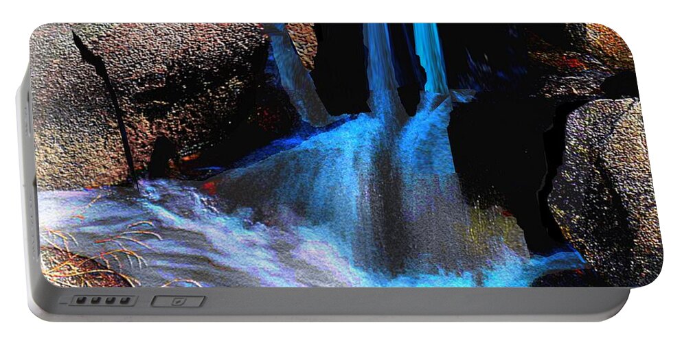 Waterfall Portable Battery Charger featuring the painting Waterfall by Cliff Wilson