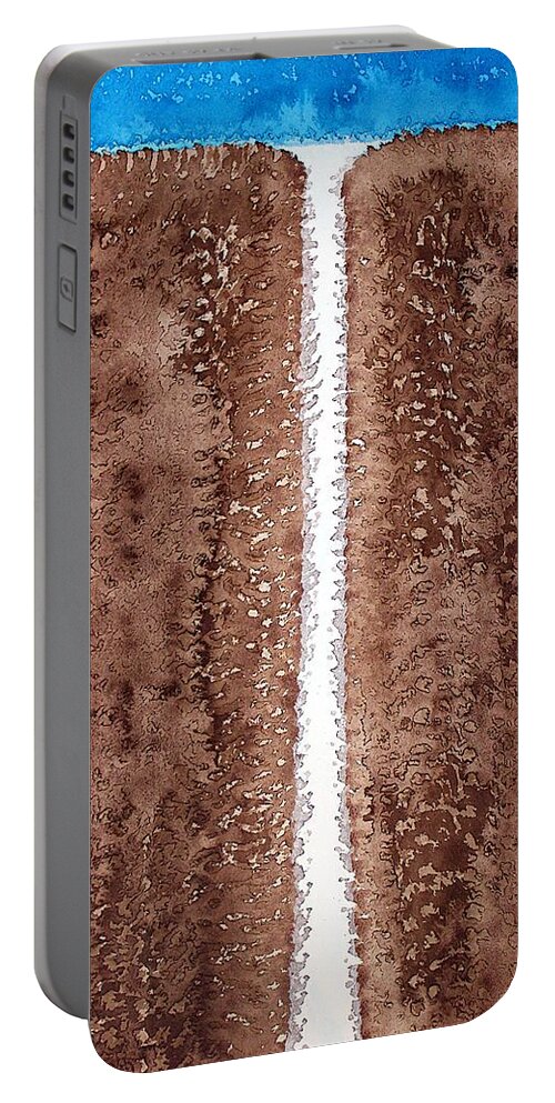 Water Portable Battery Charger featuring the painting Waterfall original painting by Sol Luckman