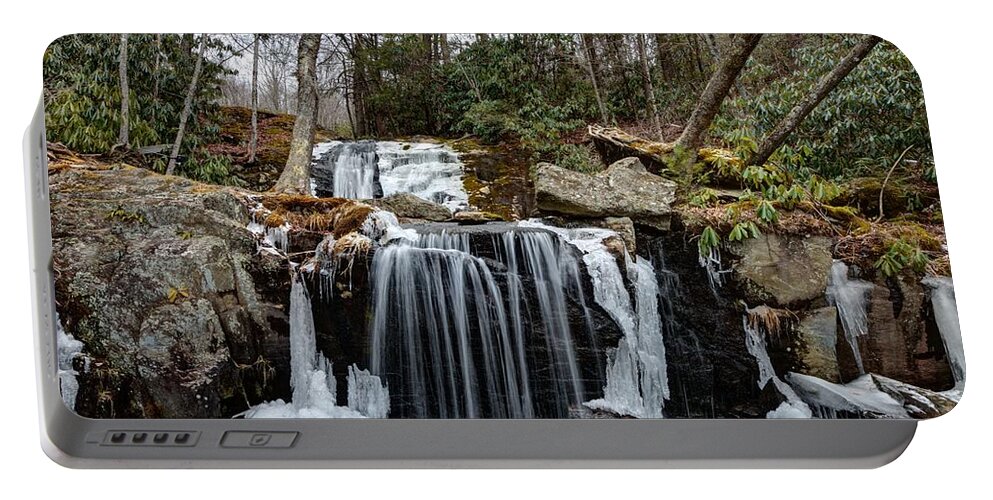 Carol R Montoya Portable Battery Charger featuring the photograph Waterfalls Park in Newland by Carol Montoya