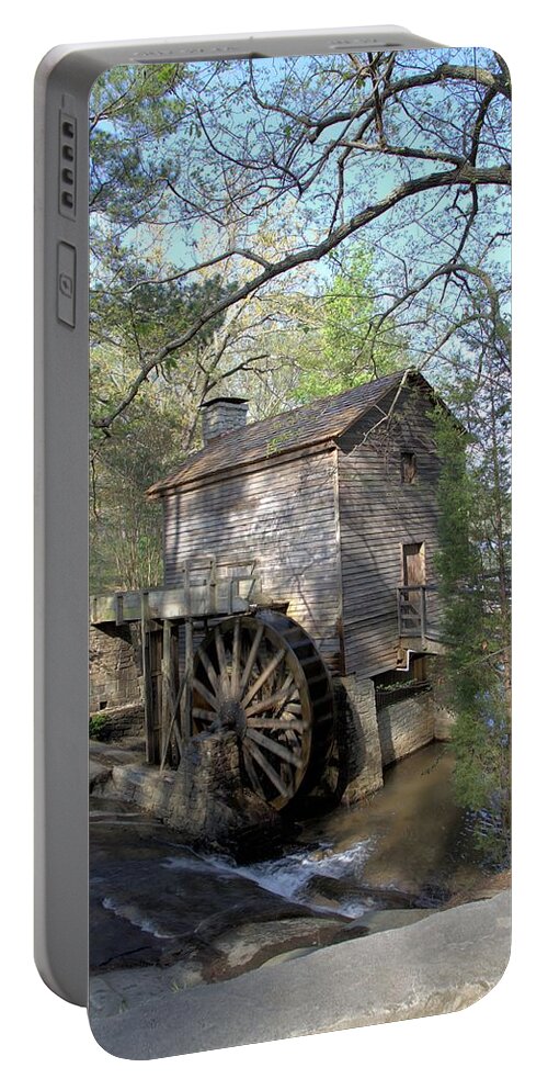0138 Portable Battery Charger featuring the photograph Waterwheel at Stone Mountain by Gordon Elwell