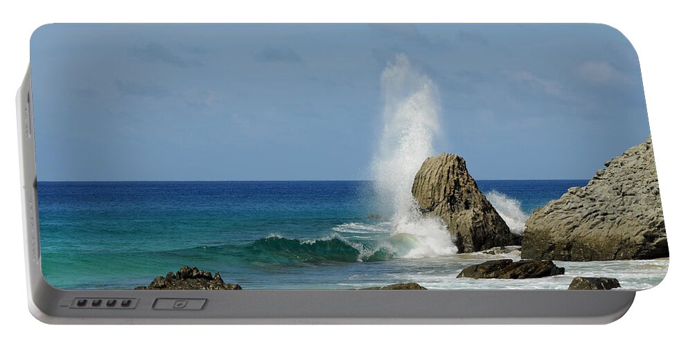 Wave Portable Battery Charger featuring the photograph Wave at Boldro Beach by Vivian Christopher