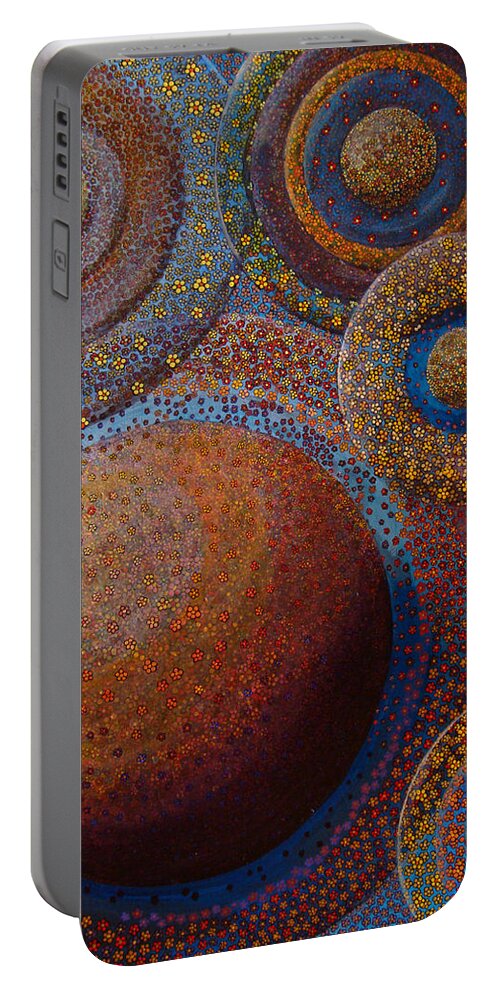 Flowers Portable Battery Charger featuring the painting Waves by Mindy Huntress