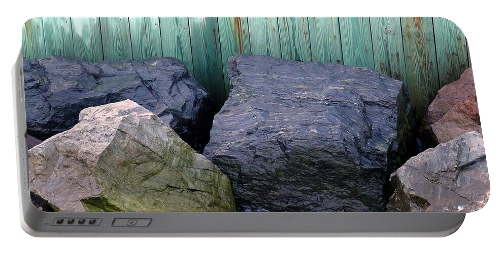 Rocks Portable Battery Charger featuring the photograph Weatherbeaten by Deborah Crew-Johnson