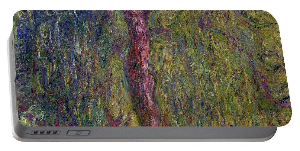 Impressionist Portable Battery Charger featuring the painting Weeping Willow by Claude Monet