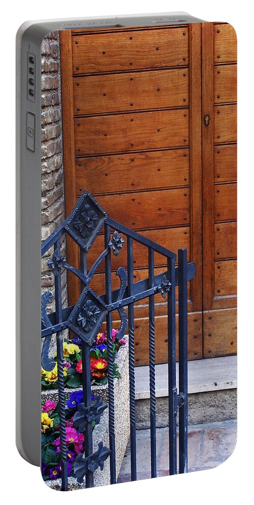 Doorways Portable Battery Charger featuring the photograph Welcoming by Jennifer Robin