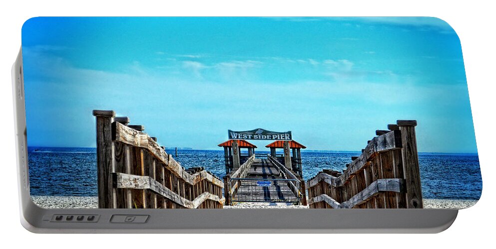 West Side Pier Portable Battery Charger featuring the photograph West Side Pier HDR by Maggy Marsh