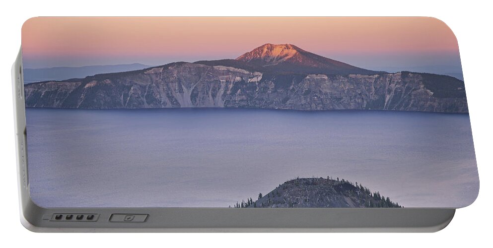 Crater Lake Portable Battery Charger featuring the photograph West Side Sunset by Melany Sarafis