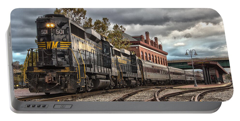 Western Maryland Scenic Railroad Portable Battery Charger featuring the photograph Western Maryland Scenic Railroad by Jeannette Hunt