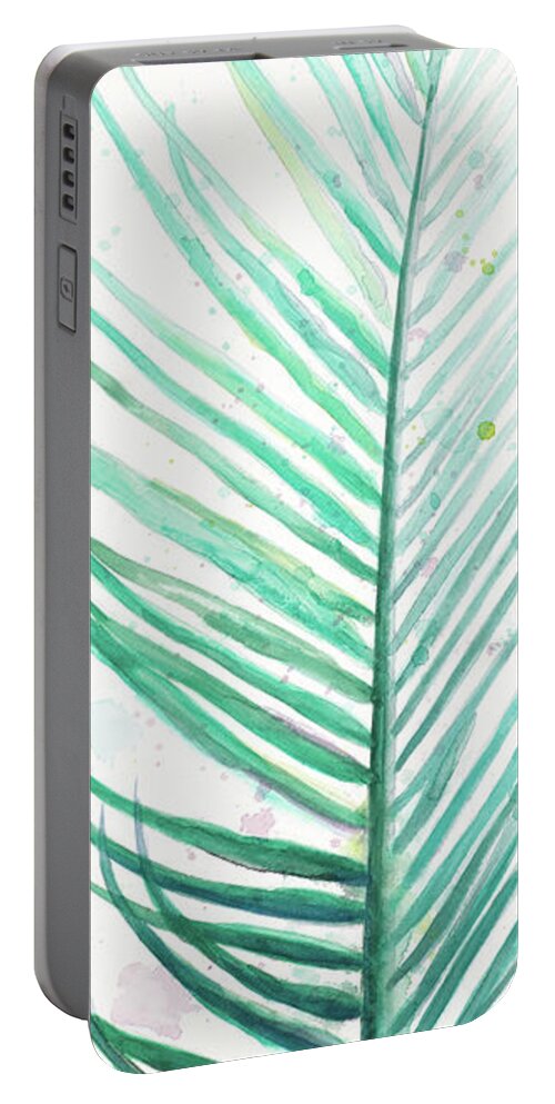 Wet Portable Battery Charger featuring the painting Wet Palm II by Patricia Pinto