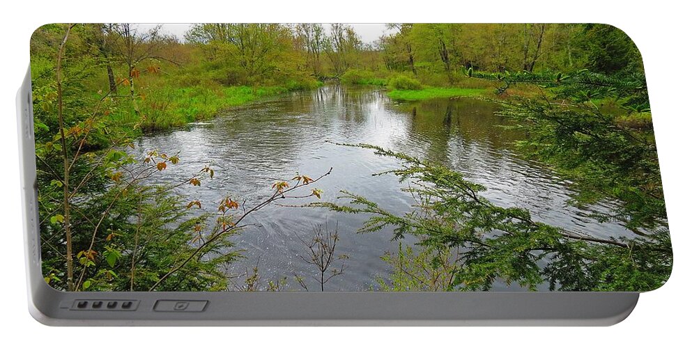 Wetland Portable Battery Charger featuring the photograph Wetland Greens by MTBobbins Photography