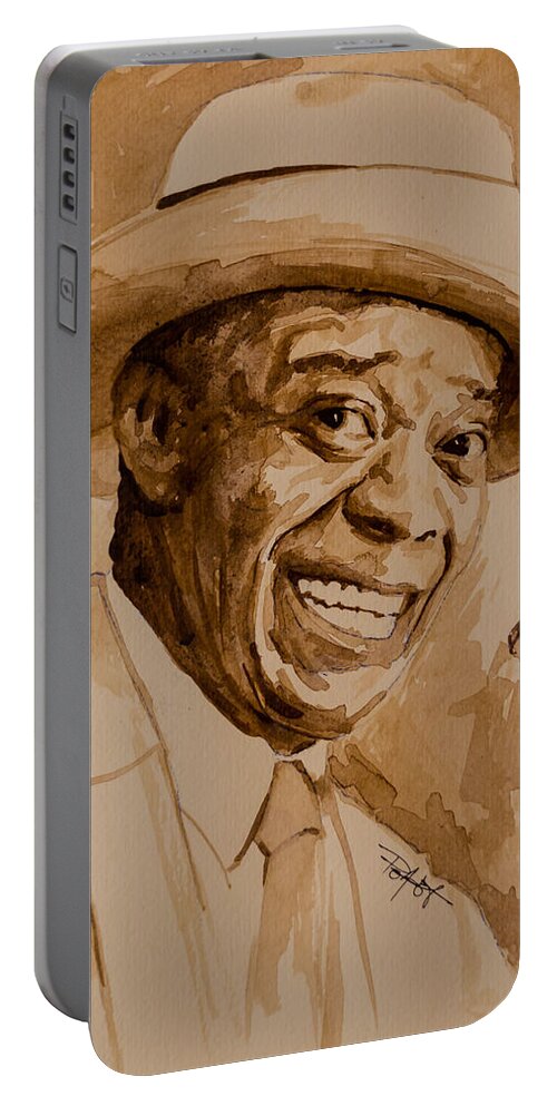 Jazz Portable Battery Charger featuring the painting What a wonderful world by Laur Iduc