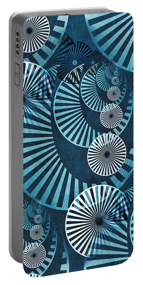 Wheel Portable Battery Charger featuring the digital art Wheel In The Sky 1 by Angelina Tamez