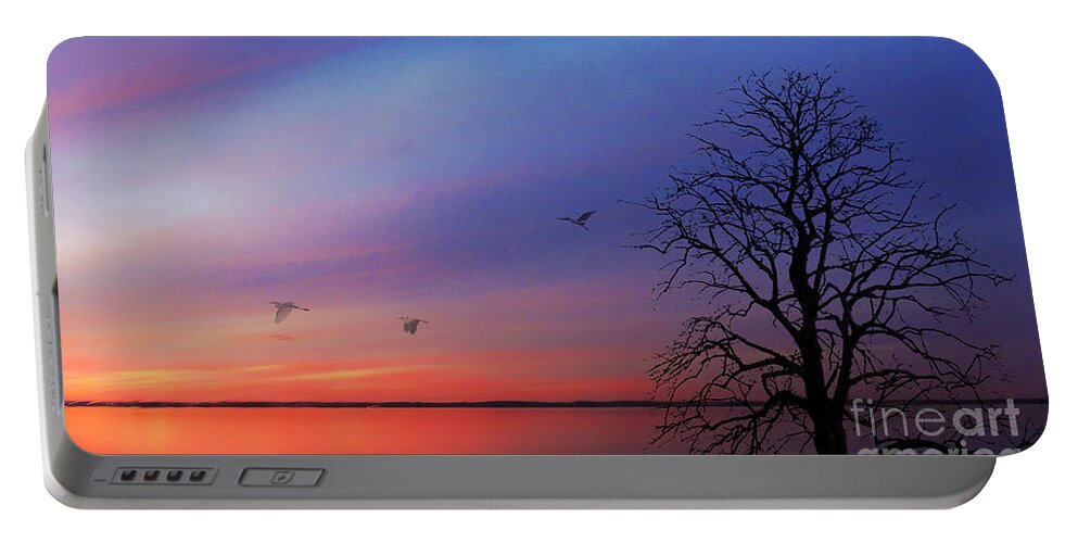 Landscape Portable Battery Charger featuring the photograph When Day Kisses Night by Betty LaRue