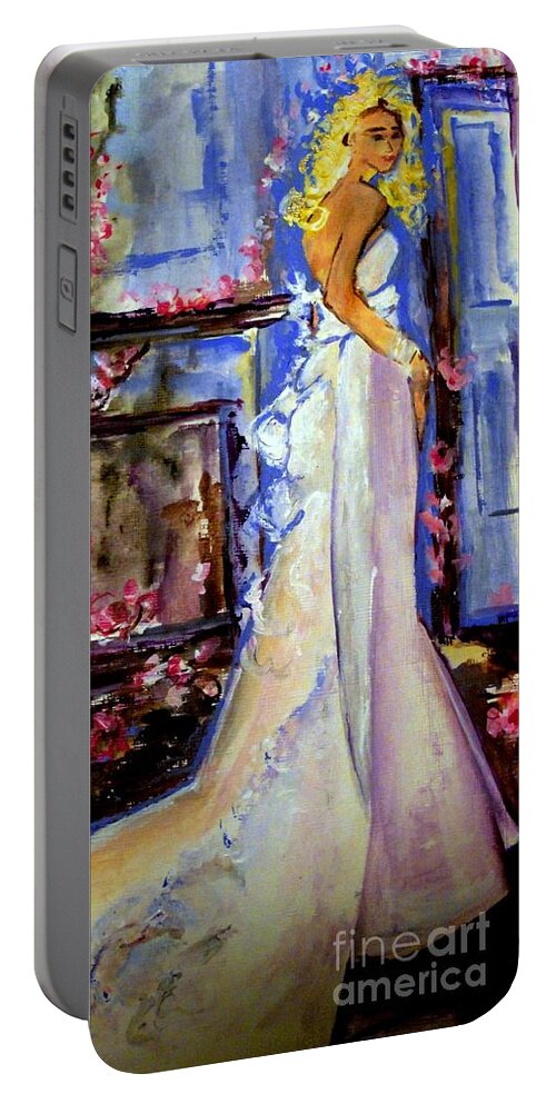 Women Portable Battery Charger featuring the painting When Lovely Women by Helena Bebirian