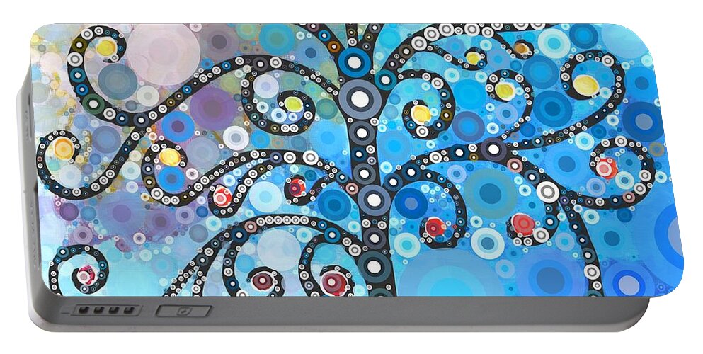 Digital Portable Battery Charger featuring the digital art Whimsical Tree by Linda Bailey