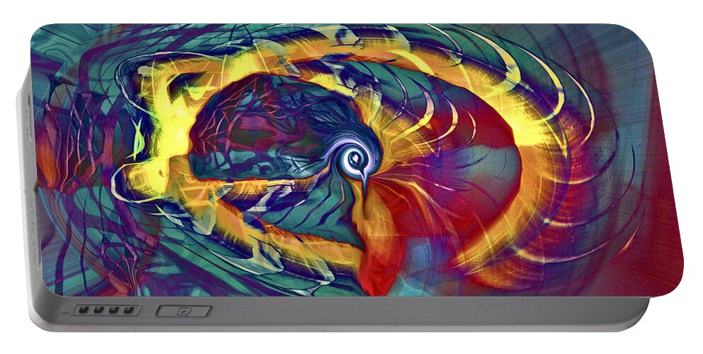 Whirlwind Portable Battery Charger featuring the digital art Whirlwind by Linda Sannuti
