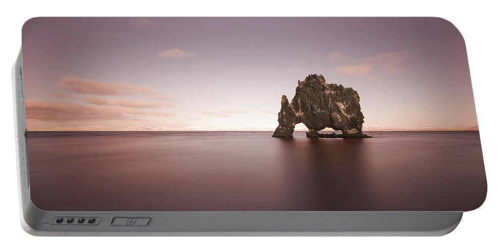 Hvitserkur Portable Battery Charger featuring the photograph Whisper Of An Ancient Rock by Evelina Kremsdorf