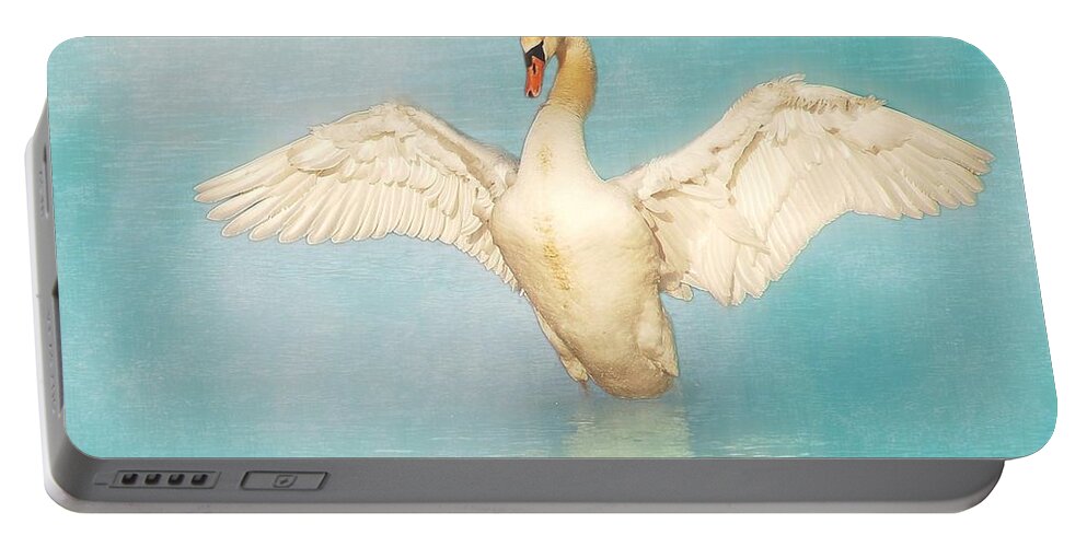 Swan Portable Battery Charger featuring the photograph White Angel by Hannes Cmarits