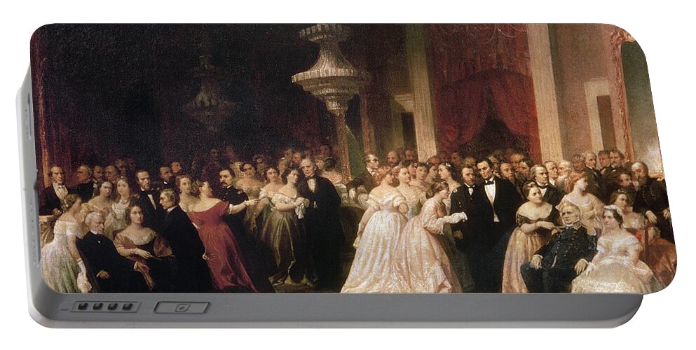 1864 Portable Battery Charger featuring the painting White House Reception, 1864 by Attributed to Francis Carpenter