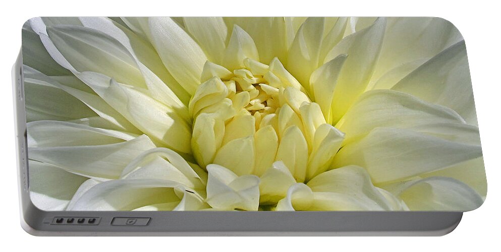 Flower Portable Battery Charger featuring the photograph White Peony by Kelly Holm