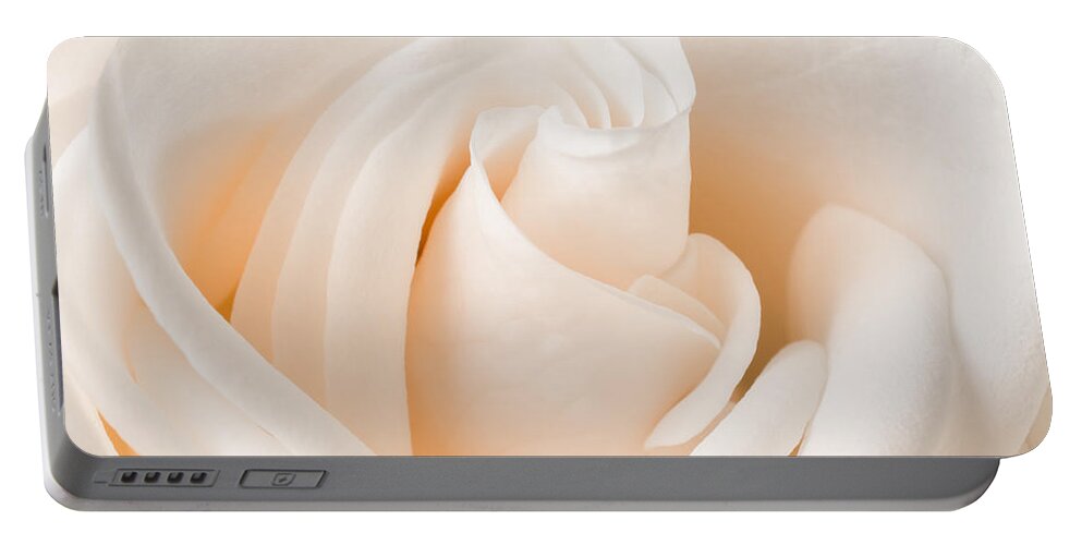 Beautiful Portable Battery Charger featuring the photograph White Rose by Raul Rodriguez