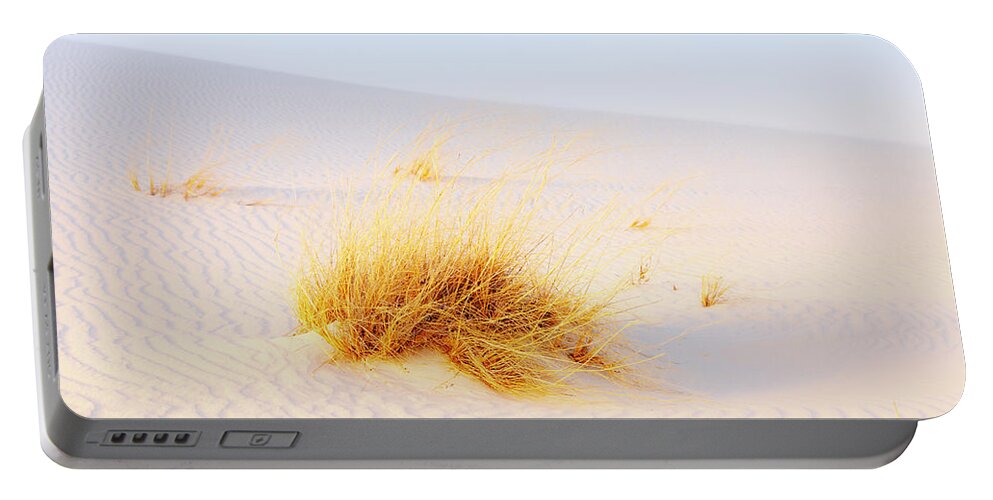 White Portable Battery Charger featuring the photograph White Sands by Alexey Stiop