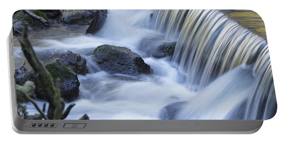 River Clwyd Portable Battery Charger featuring the photograph White Water by Spikey Mouse Photography