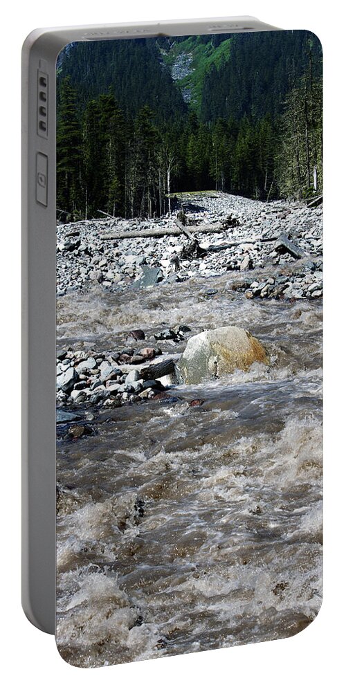 Nisqually River Portable Battery Charger featuring the photograph Wild River by Edward Hawkins II