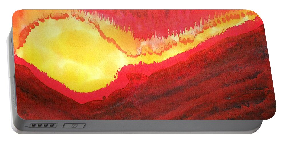 Fire Portable Battery Charger featuring the painting Wildfire original painting by Sol Luckman