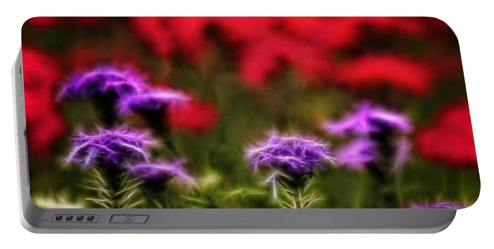 Verbena Portable Battery Charger featuring the photograph Wildflower Fantasy by Lucy VanSwearingen